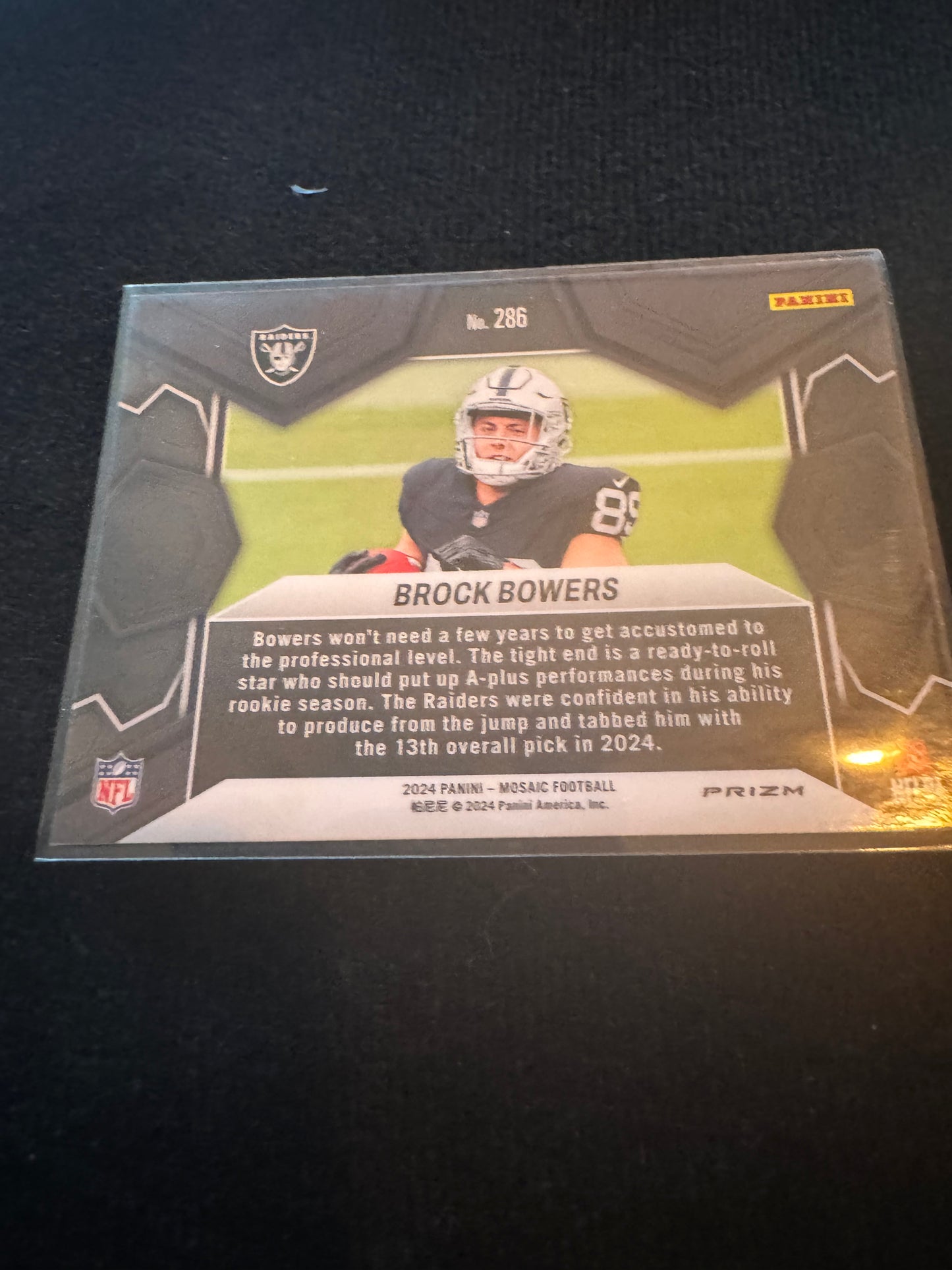 2024 Brock Bowers reactive blue NFL Debut mosaic