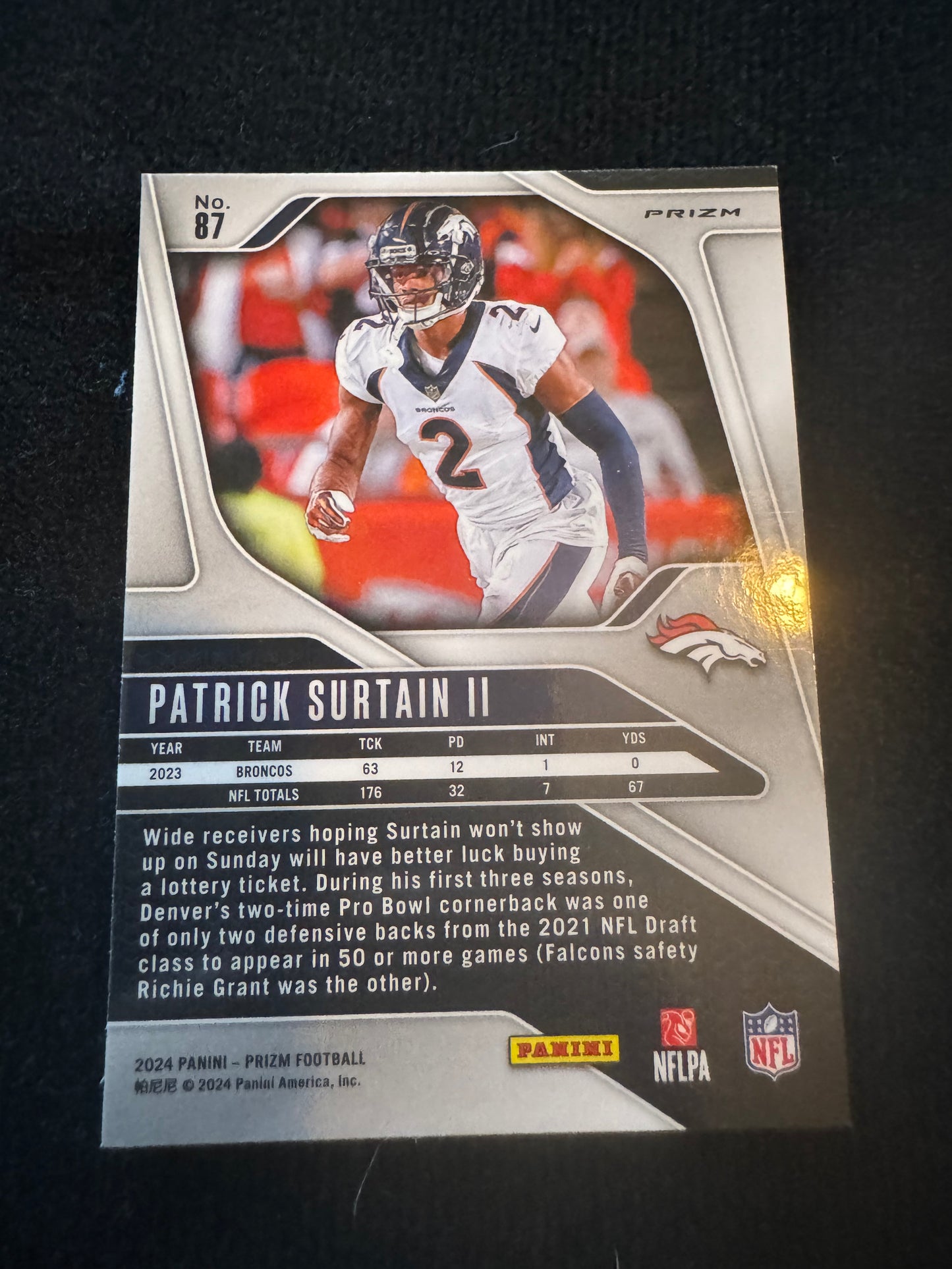 2024 Patrick Surtain II Black and White Checkerboard Prizm